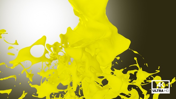 Yellow Paint Jet Stream Splash V5