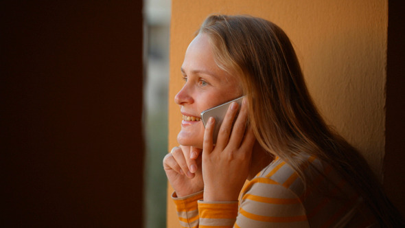 Young Woman Talking on  Phone