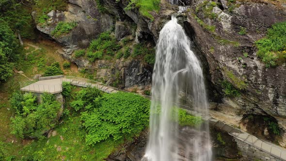 Steinsdalsfossen Is a Waterfall in the Village of Steine in the Municipality of Kvam in Hordaland