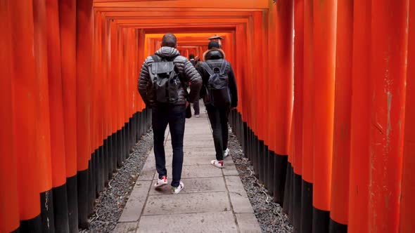 Fushimi Inari Full of Torii Gates in Slowmotion Kyoto Japan