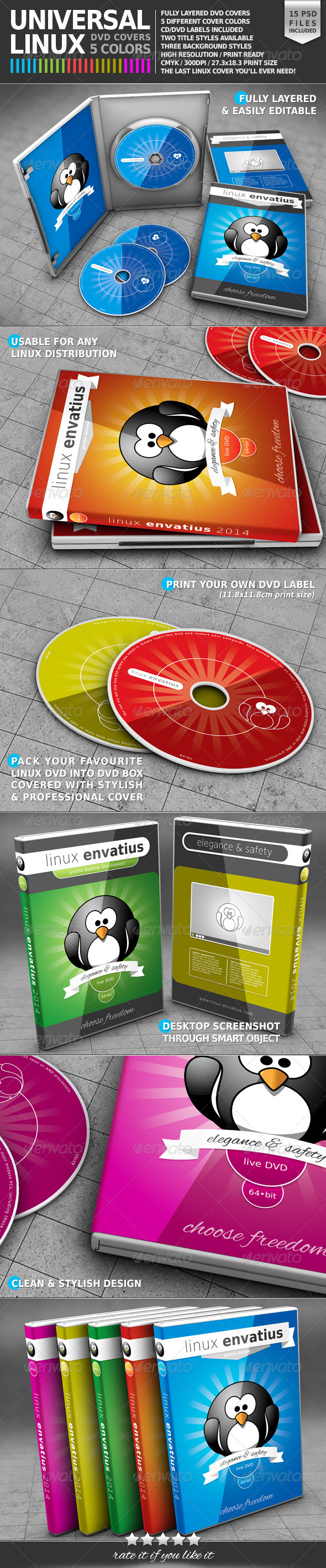 Universal Linux DVD Cover Pack