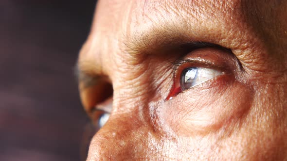 Detail Shot of Asian Senior Women Eye