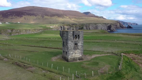 Aerial View of the Napoleonic Signal Tower in Malin Beg  County Donegal Ireland