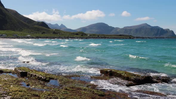 Beach Lofoten Islands Is an Archipelago in the County of Nordland, Norway