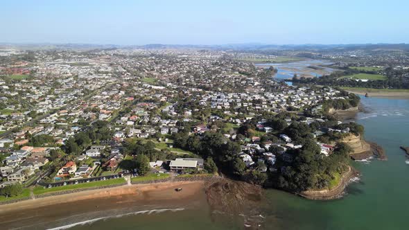 Showing beachfront property north of Auckland, New Zealand