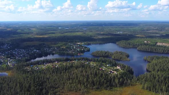 Republic of Karelia, Russia. Beautiful northern nature. River and waterfall.