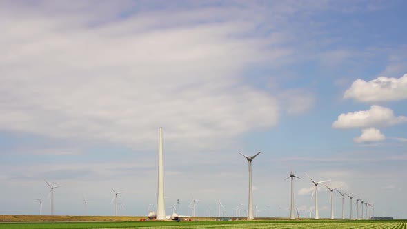 Wind turbines in polder