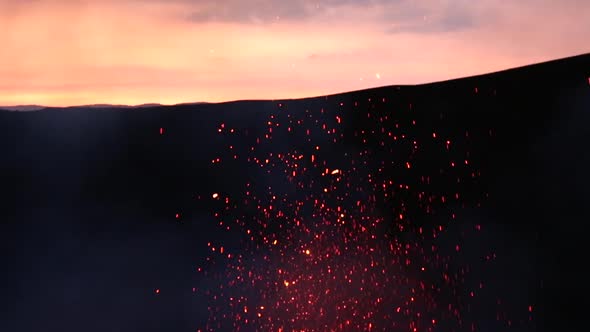 The Eruption at Vocano Yasur in Vanuatu. February 2014