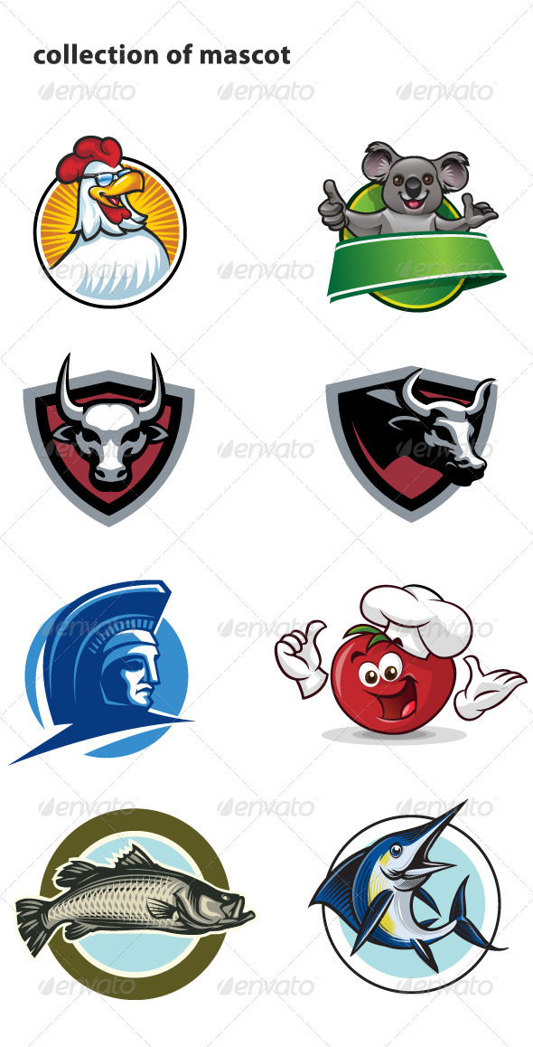 Collection of mascot
