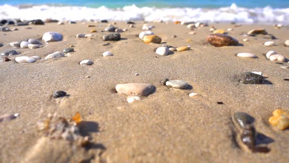 Stones On Sand Near Seaside