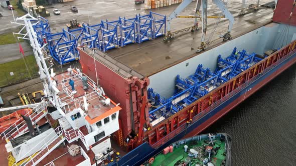 Cargo ship loading technological products