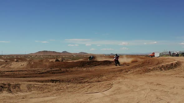 Desert Bike Rider in slow motion in Mojave Desert