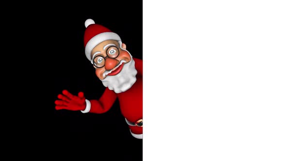 Cartoon 3D Santa Show Ads  Looped on White