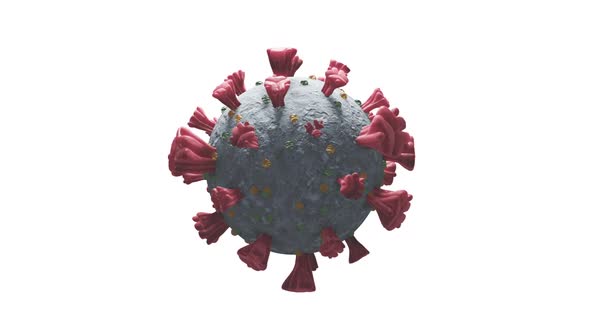 Animation of macro Coronavirus Covid-19 cells floating in a vein. 4k
