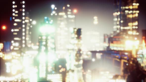 Defocused Bokeh of Cityscape at Twilight Time alt