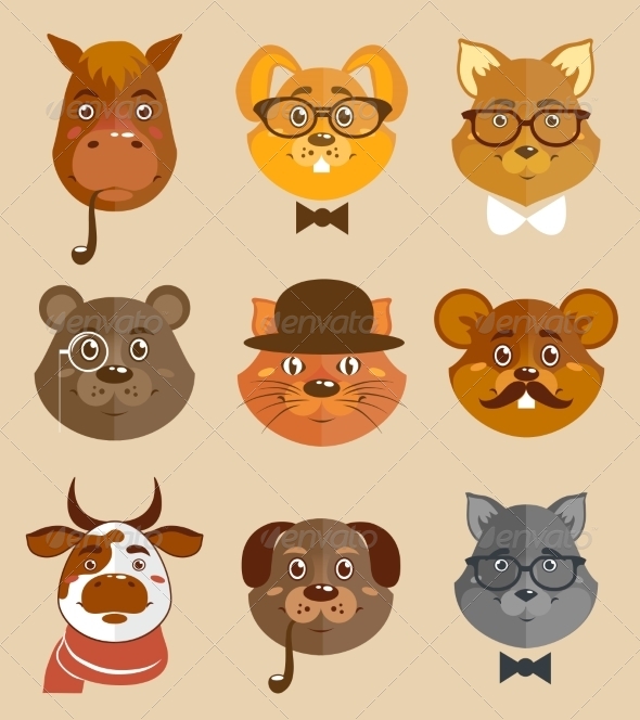Animal Hipsters Icons