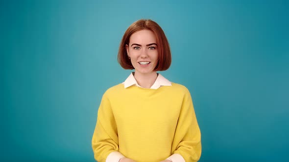 Cheerful Young Woman Smiles