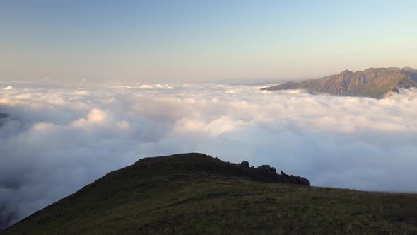 Morning Over the Clouds Landscape From Mountain Peak