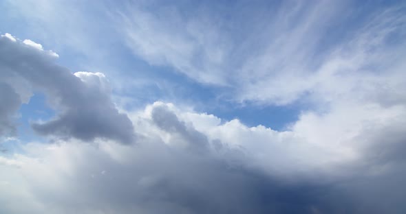 Timelapse Snow Clouds Thicken In The Sky