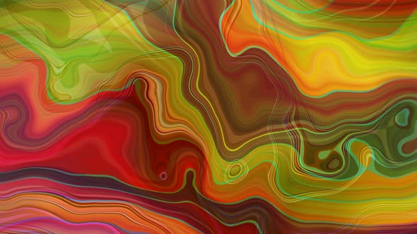 Red Green Yellow Color Background Wavy Liquid Animation