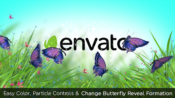 Nature Spring Butterfly Logo Reveal