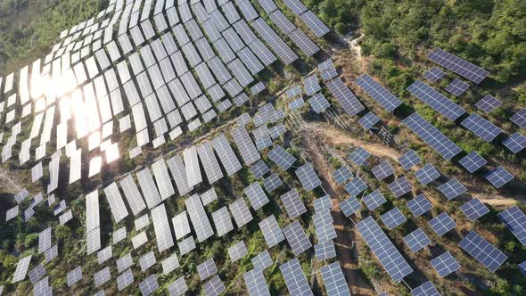 Solar power station in montain