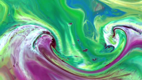 Abstract Hypnotizing In Detailed Surface Colorful Paint Spreads 