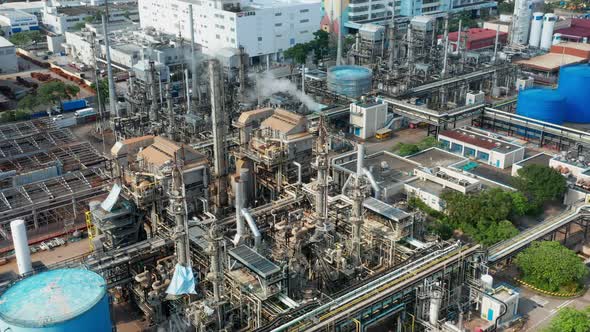 Top view of industrial factory