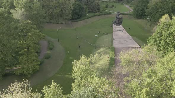 Kyiv, Ukraine: Babi Yar. Memorial Mass Murder of Jews. Aerial View, Flat