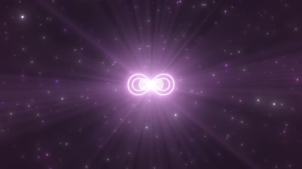 Infinity Symbol Sign Shape Moving Bright Neon Lights Tunnel Forever - 4K