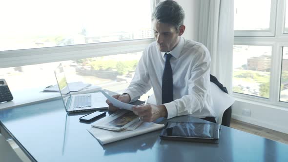 Businessman working in office