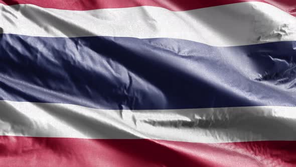 Thailand textile flag waving on the wind. 10 seconds loop.