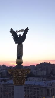 Monument on Independence Square in Kyiv Ukraine