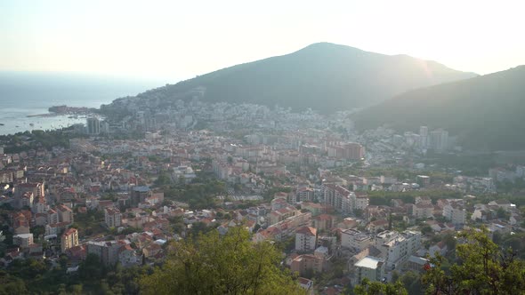 View of the Town of Budva By the Sea From the Mountain