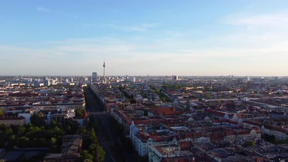 Some claim that is the most beautiful district of Berlin Stunning aerial view flight panorama curve
