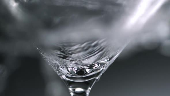 Water splash in martini glass, Slow Motion