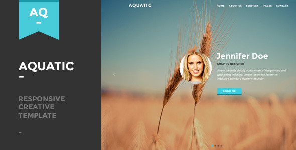 Aquatic - Responsive Creative One Page Template