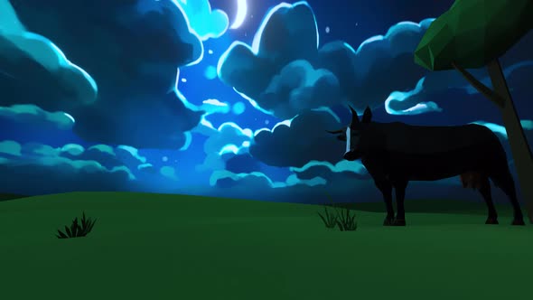 Cow And Night II