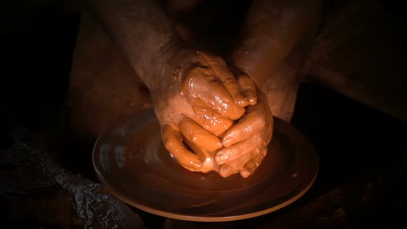 Pot Made Of Clay Workshop Slow Motion