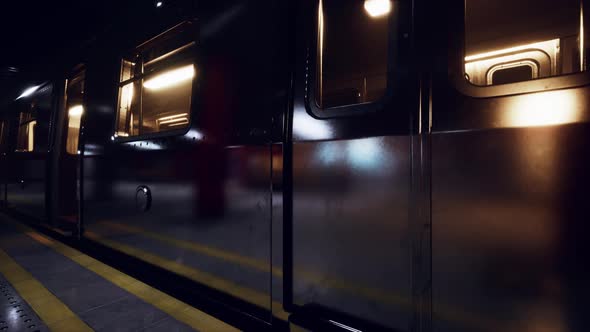 Empty Old Subway Train Station