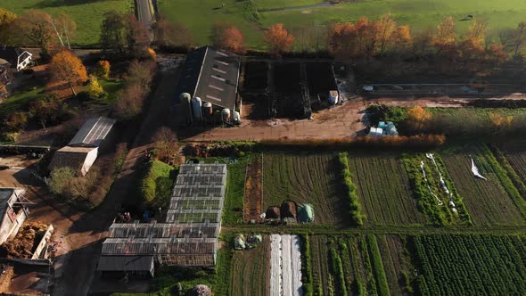 Overview of the flower, vegetable and fruit garden of a biological dynamic farm in The Netherlands w