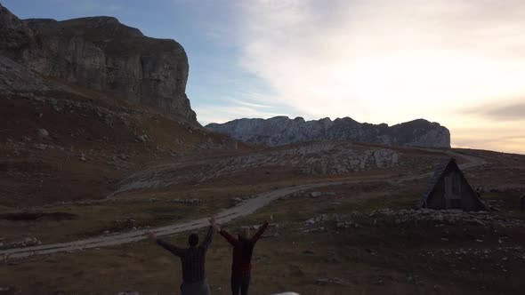 People Standing on Camper Car and Looking Nature Scenery Outdoors While Traveling Rbbro