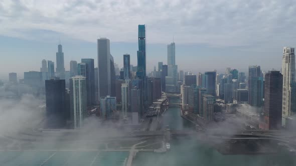 Chicago Cityscape on a Foggy Day