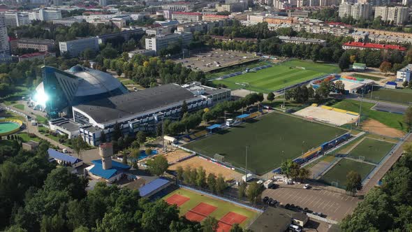 Sports Complex in the Center of Minsk with Open Stadiums for games.Belarus