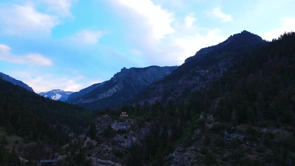 drone footage of Box Canyon Falls in Ouray Colorado