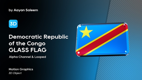 Democratic Republic Of The Congo Flag 3D Glass Badge