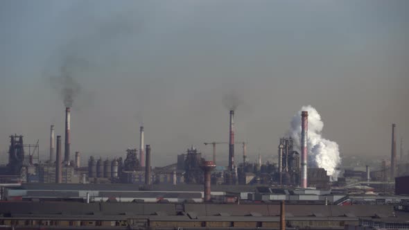 Air pollution from smoke emissions from industrial chimneys