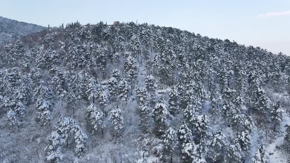 Snowy Hills Aerial Drone Winter