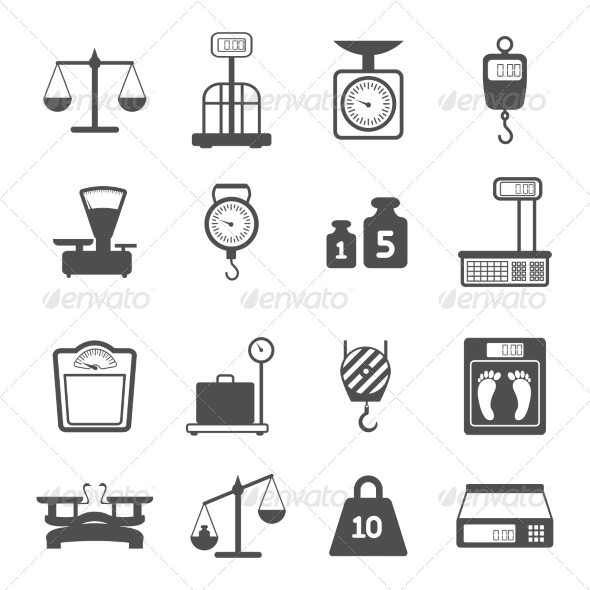 Scales Weight Icons Set