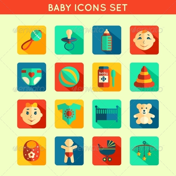 Baby Child Icons Set
